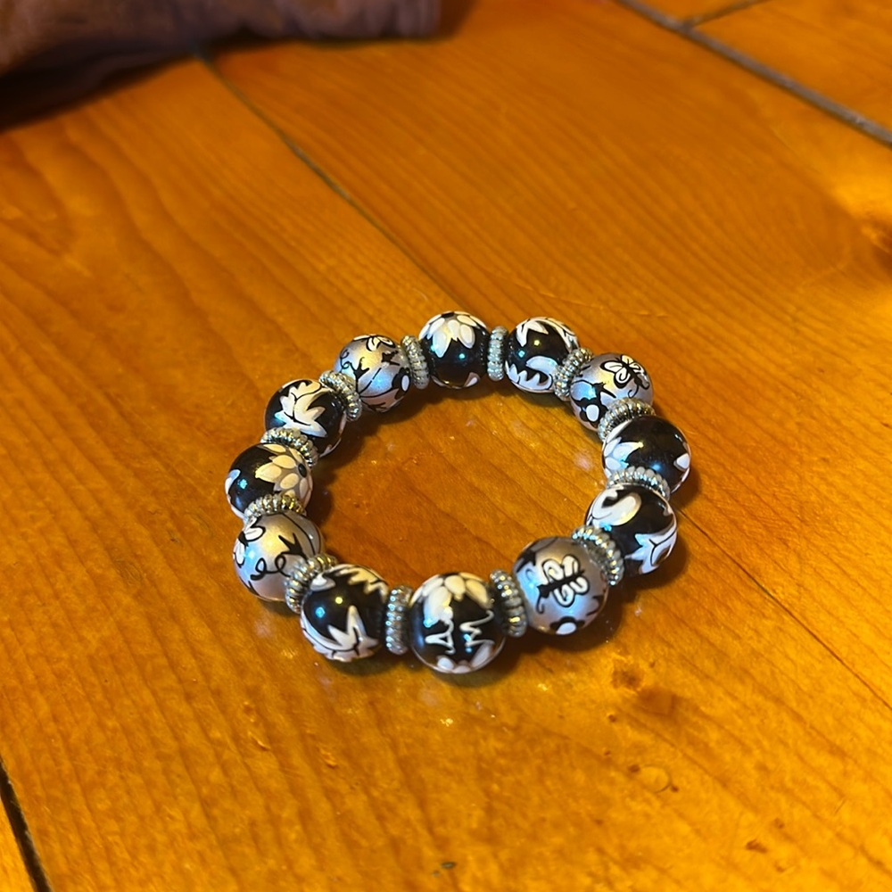 Angela Moore black and white bracelet